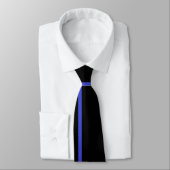 Schwarz-Blau-Streifen-Muster Krawatte (Gebunden)