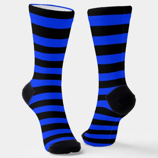 Schwarz-Blau-Streifen Socken (Gewinkelt)