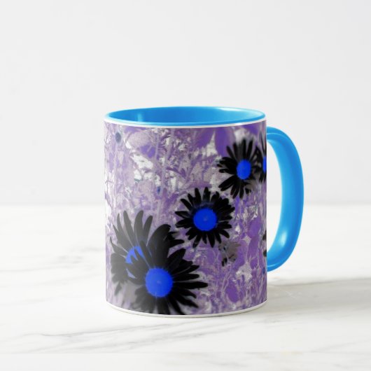 Schwarz-Blau Tasse (VorderseiteRechts)
