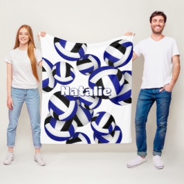 Schwarz-Blau-Team Farben Volleballs Girls Sport Fleecedecke