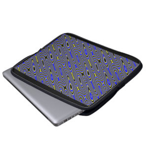 Schwarz-Blau- und Gelb-Wirbel-Laptop-Bag Laptopschutzhülle