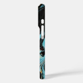 Schwarz, Blau und Orange Paint Swirl Case-Mate iPhone Hülle (Rückseite / Links)