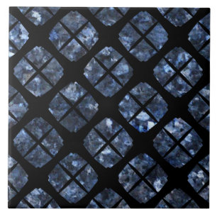 Schwarz-Blau Urban Modern Diamond Pattern Fliese