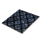 Schwarz-Blau Urban Modern Diamond Pattern Fliese (Seite)