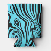Schwarz Blau Wavy Streifen kann färben oder Farbe Dosenkühler (Vorderseite)