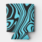 Schwarz Blau Wavy Streifen kann färben oder Farbe Dosenkühler (Rückseite)