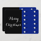 Schwarz-Blau-Weihnachtseinladung Einladung (Vorne/Hinten)