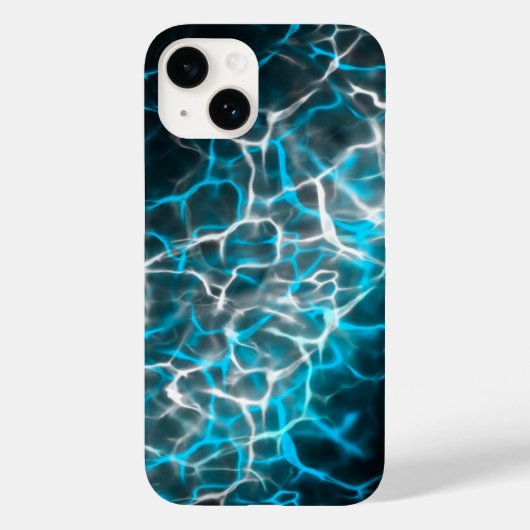 Schwarz, blau-weiß Blitzwasser Reflektion Case-Mate iPhone Hülle (Rückseite)