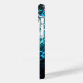 Schwarz, blau-weiß Blitzwasser Reflektion Case-Mate iPhone Hülle (Rückseite / Links)