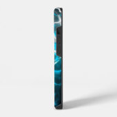 Schwarz, blau-weiß Blitzwasser Reflektion iPhone Hülle (Linke Seite)