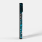 Schwarz, blau-weiß Blitzwasser Reflektion iPhone Hülle (Rechte Seite)