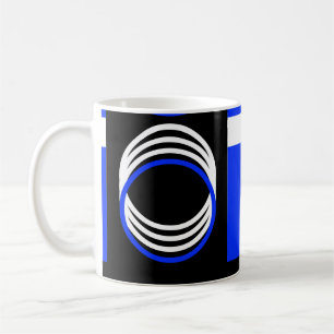 Schwarz-Blau-Weiß-Kreise Moderne Tasse