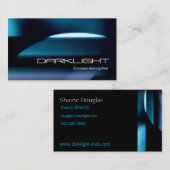 Schwarz-Blau-Weißes abstraktes modernes Visitenkarte (Vorne/Hinten)