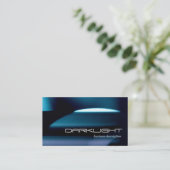 Schwarz-Blau-Weißes abstraktes modernes Visitenkarte (Stehend Vorderseite)