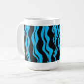 Schwarz-Blau-Zebrastreifen Kaffeetasse (Vorderseite Links)