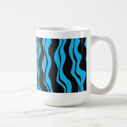 Schwarz-Blau-Zebrastreifen Kaffeetasse (Rechts)
