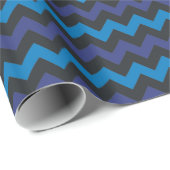 Schwarz-Blau-Zickzack Musterverpackungspapier Geschenkpapier (Rolleneckpunkt)