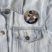 Schwarz Blaue Fußball-Taste Senior Night Team Kind Button (Beispiel)