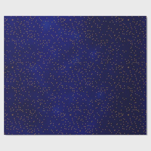 Schwarz-blaue goldene Konfetti-Punkte Geschenkpapier (Flach)