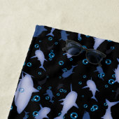 Schwarz-Blaue Hai-Silhouette Strandtuch (Beispiel)