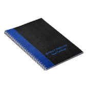 Schwarz-blaue Imitate Leder Textur-Notebook Notizblock (Rechte Seite)