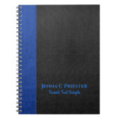 Schwarz-blaue Imitate Leder Textur-Notebook Notizblock (Vorderseite)