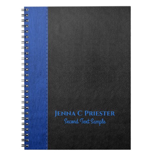 Schwarz-blaue Imitate Leder Textur-Notebook Notizblock (Vorderseite)
