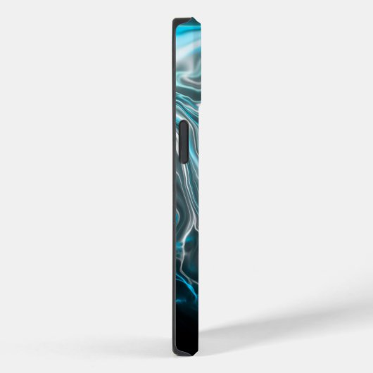 Schwarz-blaue Marmorflüssigkeit Kunst Case-Mate iPhone Hülle (Rückseite / Rechts)