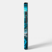 Schwarz-blaue Marmorflüssigkeit Kunst Case-Mate iPhone Hülle (Rückseite / Links)