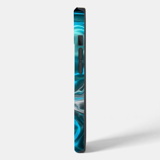 Schwarz-blaue Marmorflüssigkeit Kunst Case-Mate iPhone Hülle (Rückseite / Links)