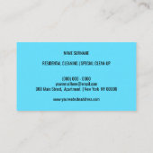 Schwarz blaue Reinigungspersonal Hausmädchen Visitenkarte (Rückseite)