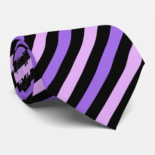 Schwarz-blaue Streifen Abstraktes Muster Krawatte (Gerollt)