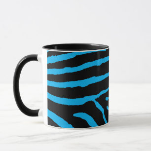 Schwarz-blauer Zebradruck Tasse