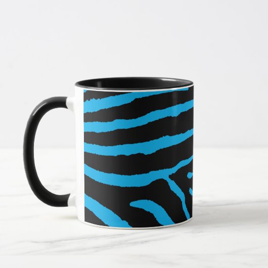 Schwarz-blauer Zebradruck Tasse (Links)