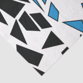 Schwarz Blaues Bleiglasmuster Seidenpapier (Detail)