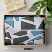 Schwarz Blaues Bleiglasmuster Seidenpapier (Geschenk)