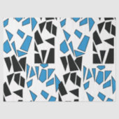 Schwarz Blaues Bleiglasmuster Seidenpapier (Vorderseite)