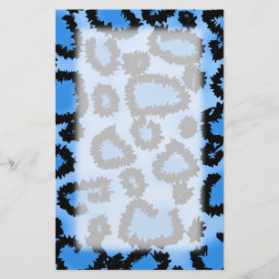 Schwarz-blaues Leopard-Druckmuster Briefpapier
