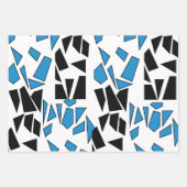 Schwarz Blaues Verbundglas-Muster Geschenkpapier Set (Vorderseite)