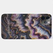 Schwarz-blaues Violet Lila Gold Marmorklasseln Art Case-Mate iPhone Hülle (Rückseite (Horizontal))