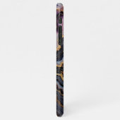 Schwarz-blaues Violet Lila Gold Marmorklasseln Art iPhone Hülle (Linke Seite)