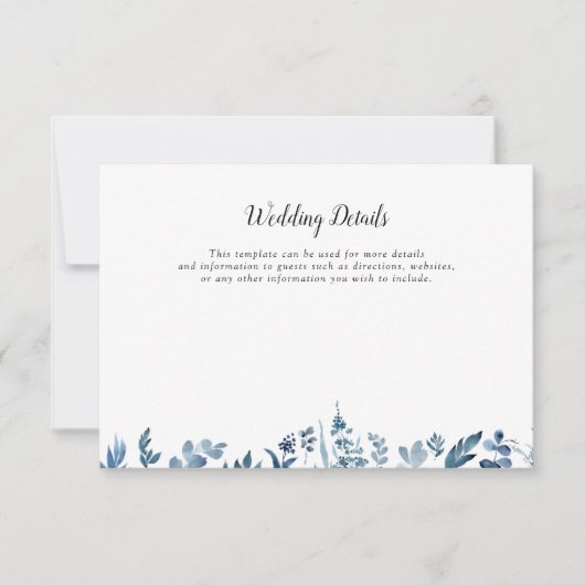 Schwarz-Blumen-Hochzeitskarte RSVP Karte (Vorderseite)