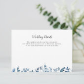 Schwarz-Blumen-Hochzeitskarte RSVP Karte (Stehend Vorderseite)