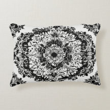 Schwarz Blütenakzent Pillow