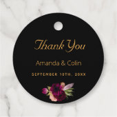 Schwarz-Blütenmonogramm Geschenkanhänger (Rückseite)