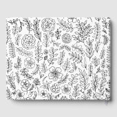 Schwarz-Blütenmuster Hochzeit Gästebuch (Rückseite)