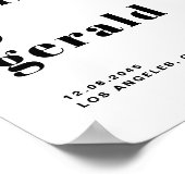 Schwarz Bold Retro Typografie Moderne Hochzeit Poster (Ecke)