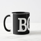 Schwarz "BOO!" Halloween Coffee Tasse (Links)