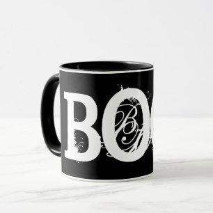 Schwarz "BOO!" Halloween Coffee Tasse