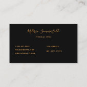 Schwarz-Bordeaux-Blüten Goldgeo-Monogramm elegant Visitenkarte (Rückseite)